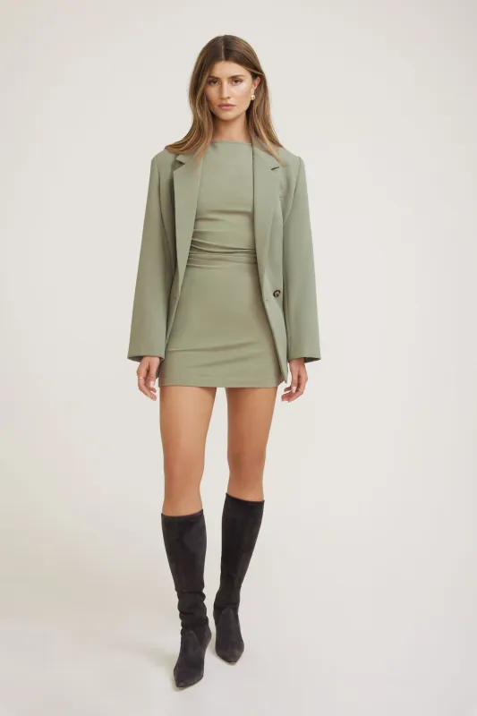 Katia Shirred Jersey Mini Dress sold by Dynamite