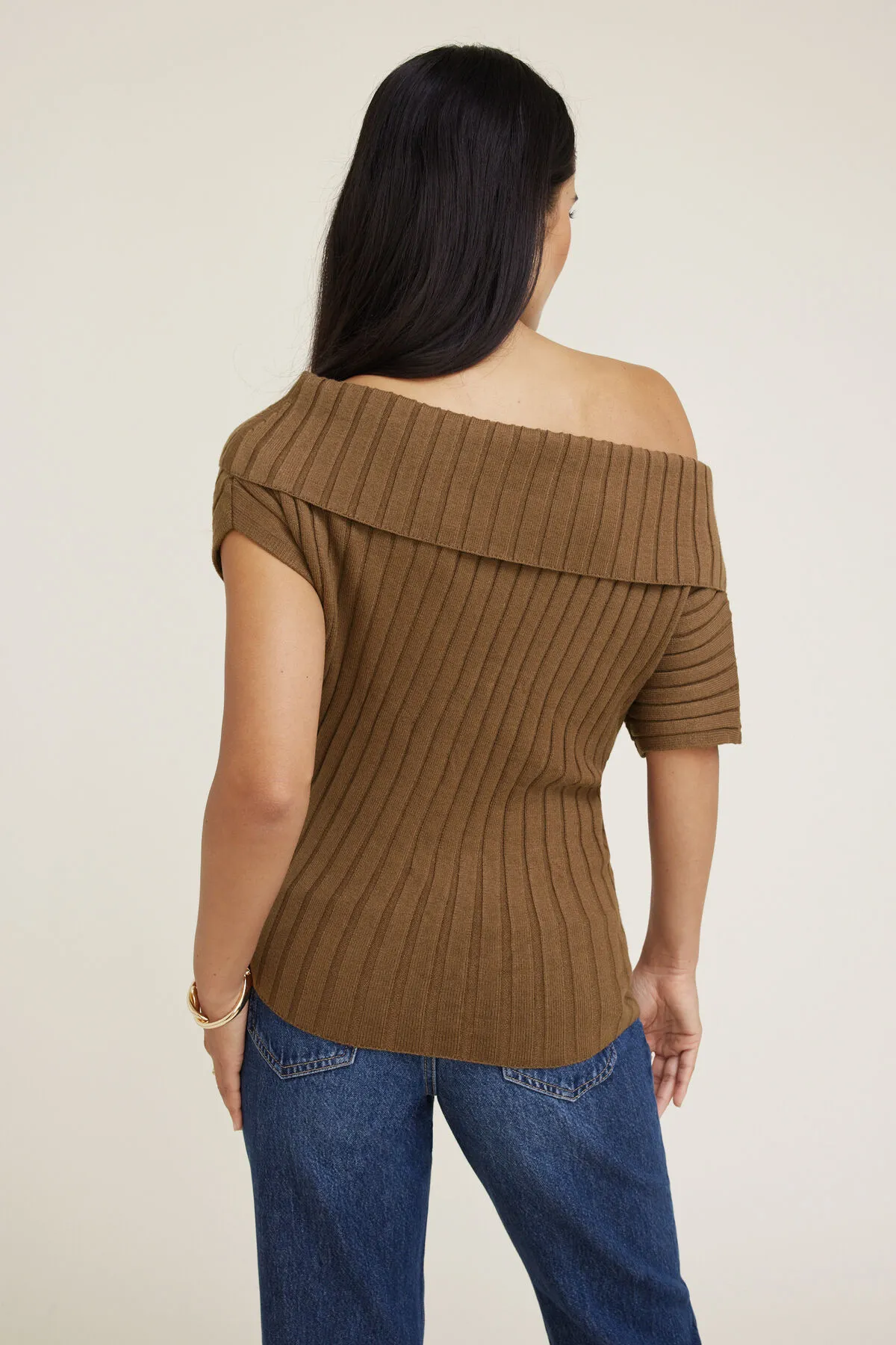 Ribbed Off Shoulder Sweater sold by Dynamite product image thumbnail 4