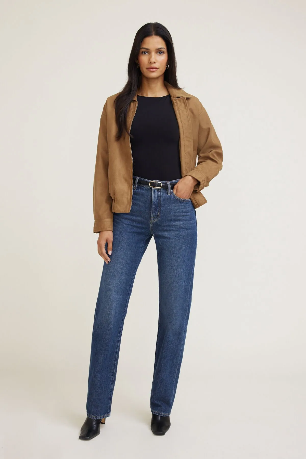 Cara High Rise Straight Leg Jeans sold by Dynamite