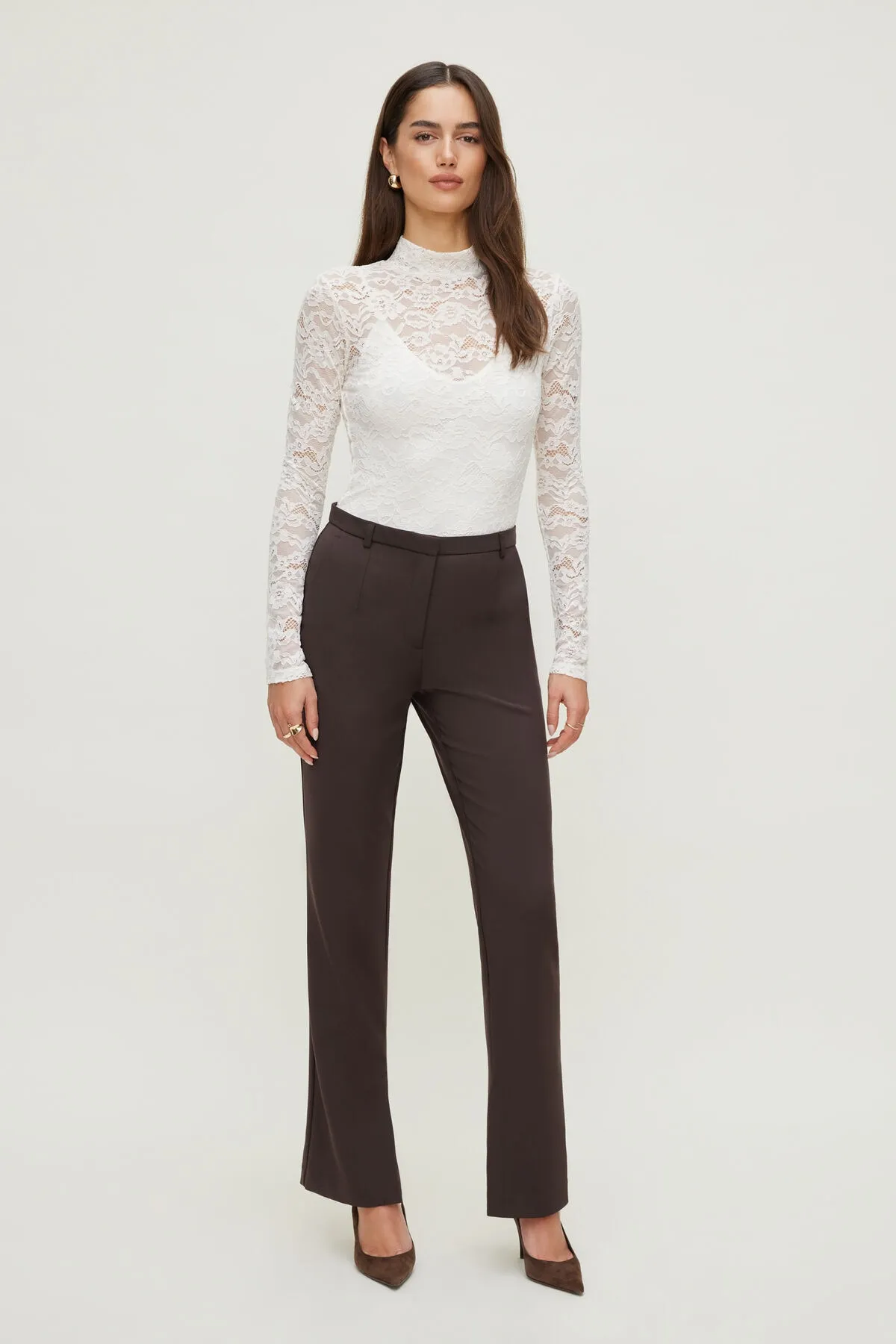 Mock Neck Lace Bodysuit sold by Dynamite