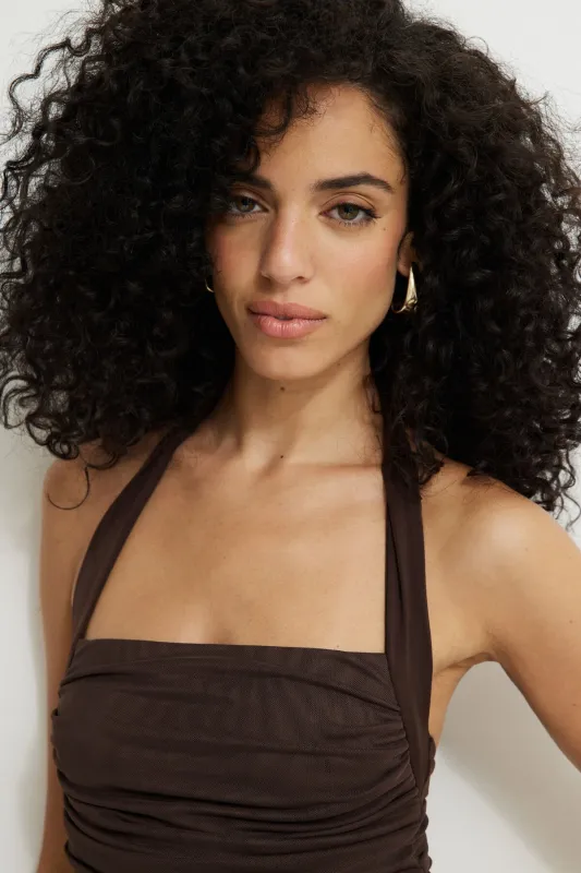 Halter Mesh Bodysuit sold by Dynamite