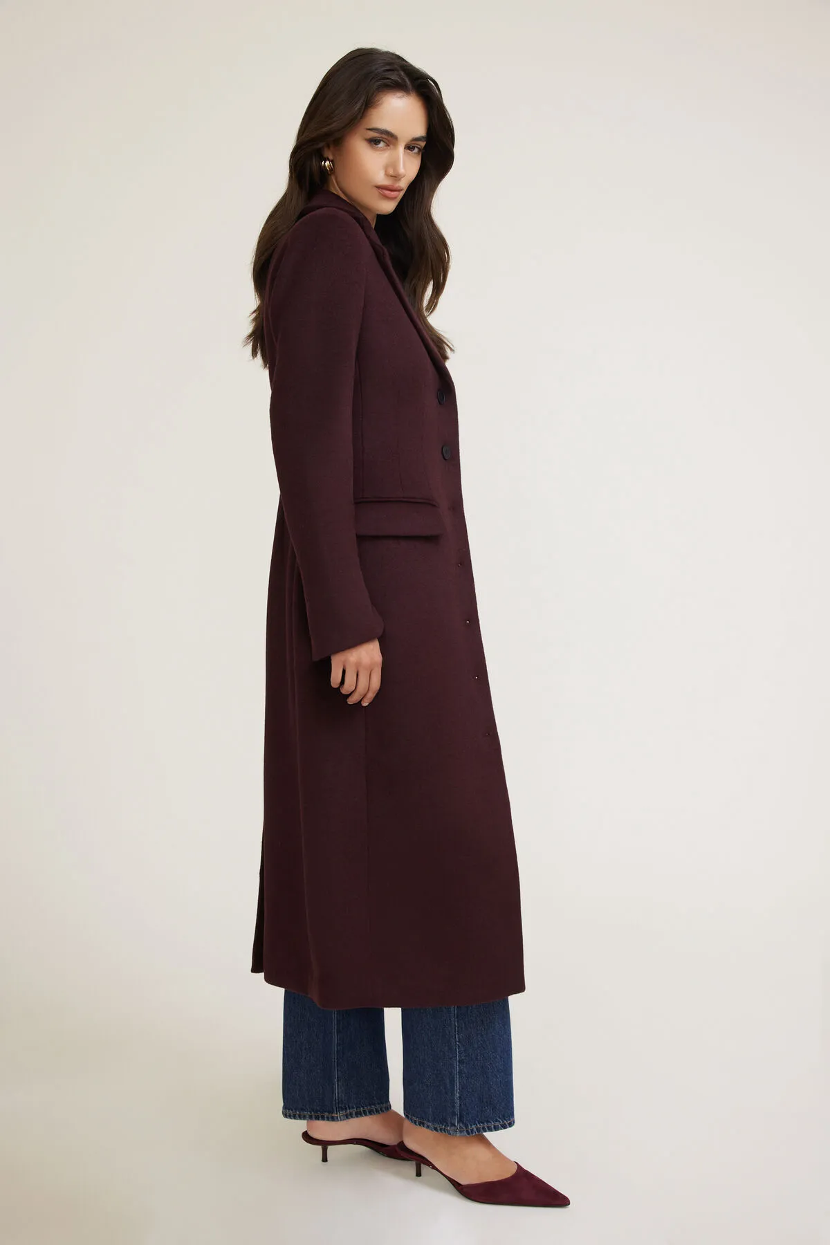 Cinched Wool Coat sold by Dynamite product image thumbnail 3