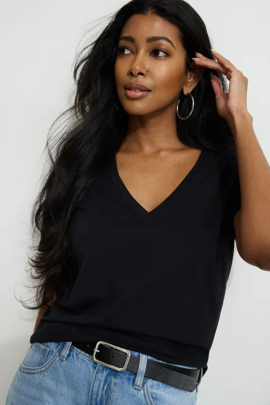 Essential V Neck Cotton T Shirt sold by Dynamite