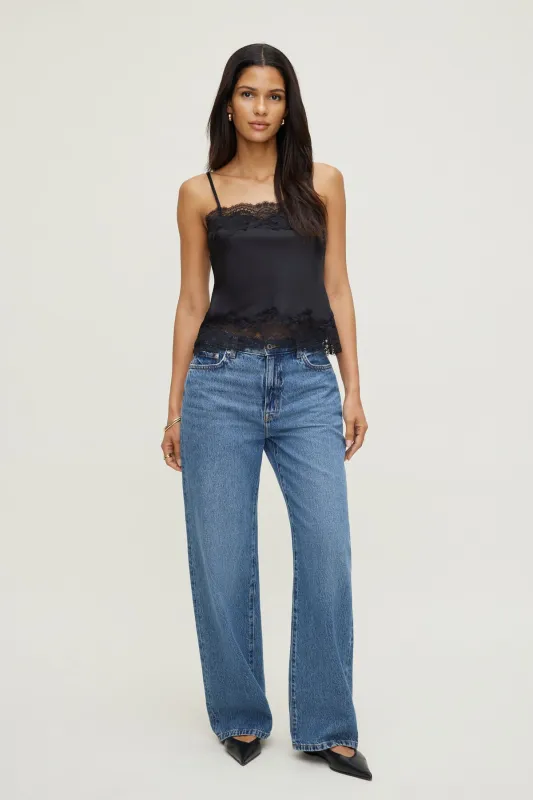 Lace Trim Satin Cami Top sold by Dynamite