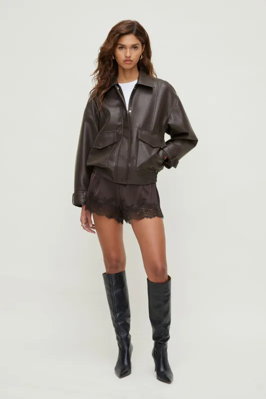 Lace Satin Shorts sold by Dynamite