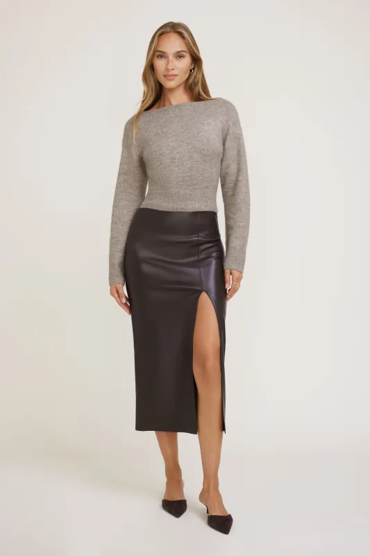 Juliet Cinched Boat Neck Sweater sold by Dynamite