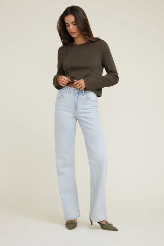 Boxy Cotton Long Sleeve T Shirt sold by Dynamite