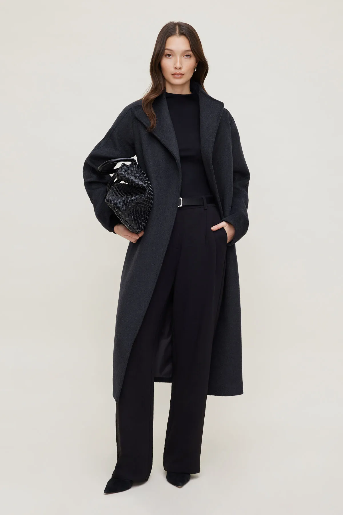 Belted Wool Wrap Coat sold by Dynamite