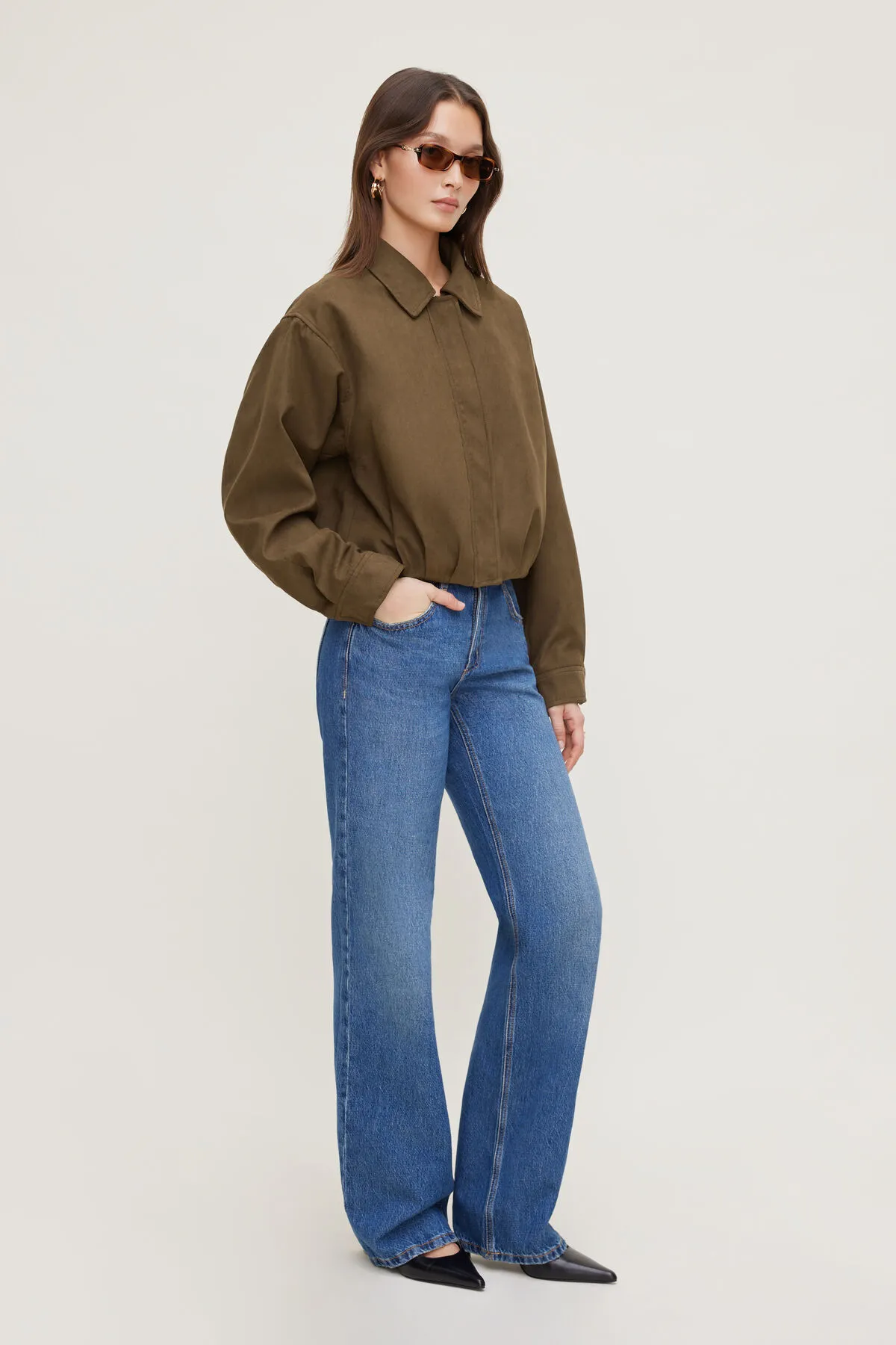 Balloon Faux Suede Jacket sold by Dynamite product image thumbnail 3