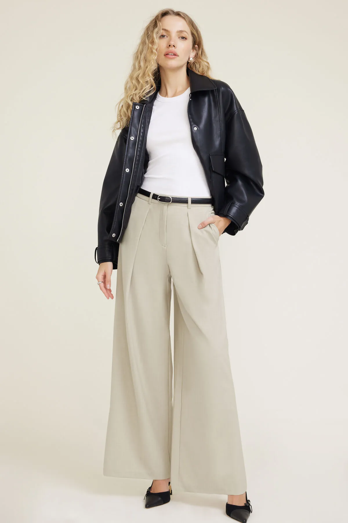 Pleated Wide Leg Pants sold by Dynamite