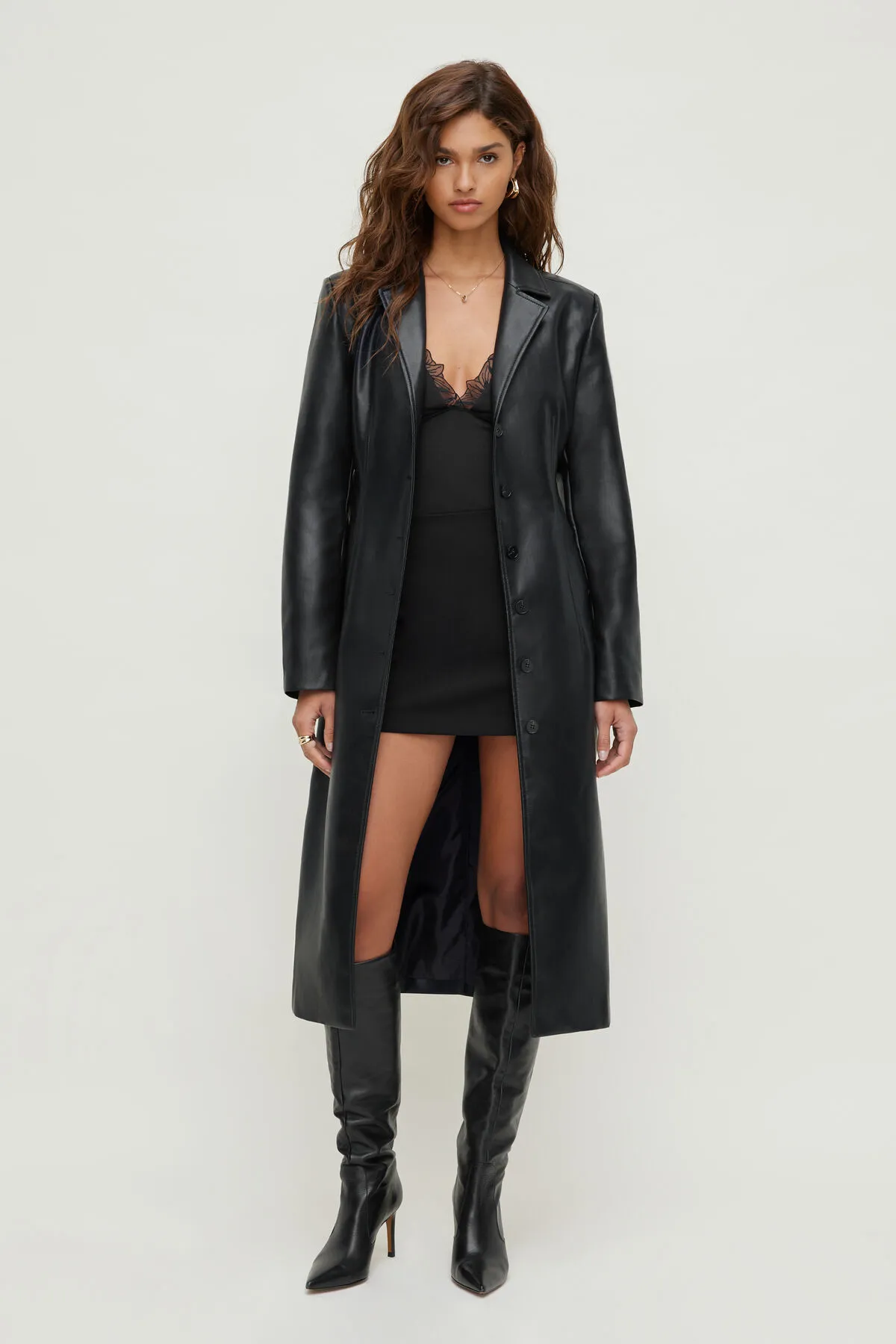 Faux Leather Trench Coat sold by Dynamite