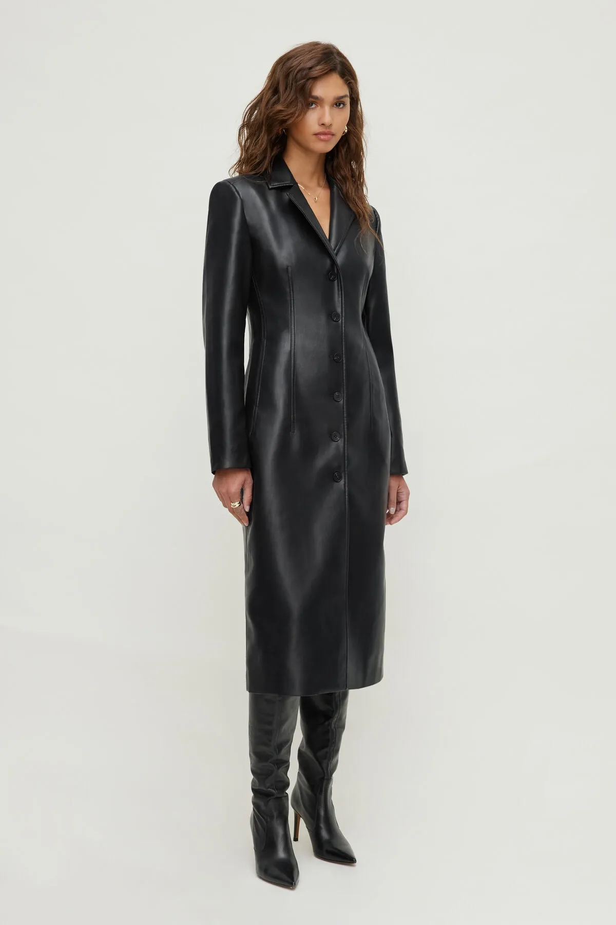 Faux Leather Trench Coat sold by Dynamite product image thumbnail 3