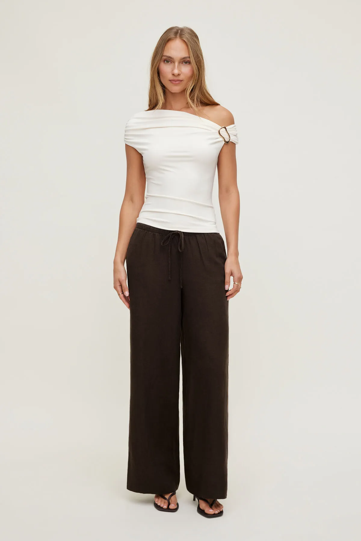 Leo Linen Wide Leg Pants sold by Dynamite