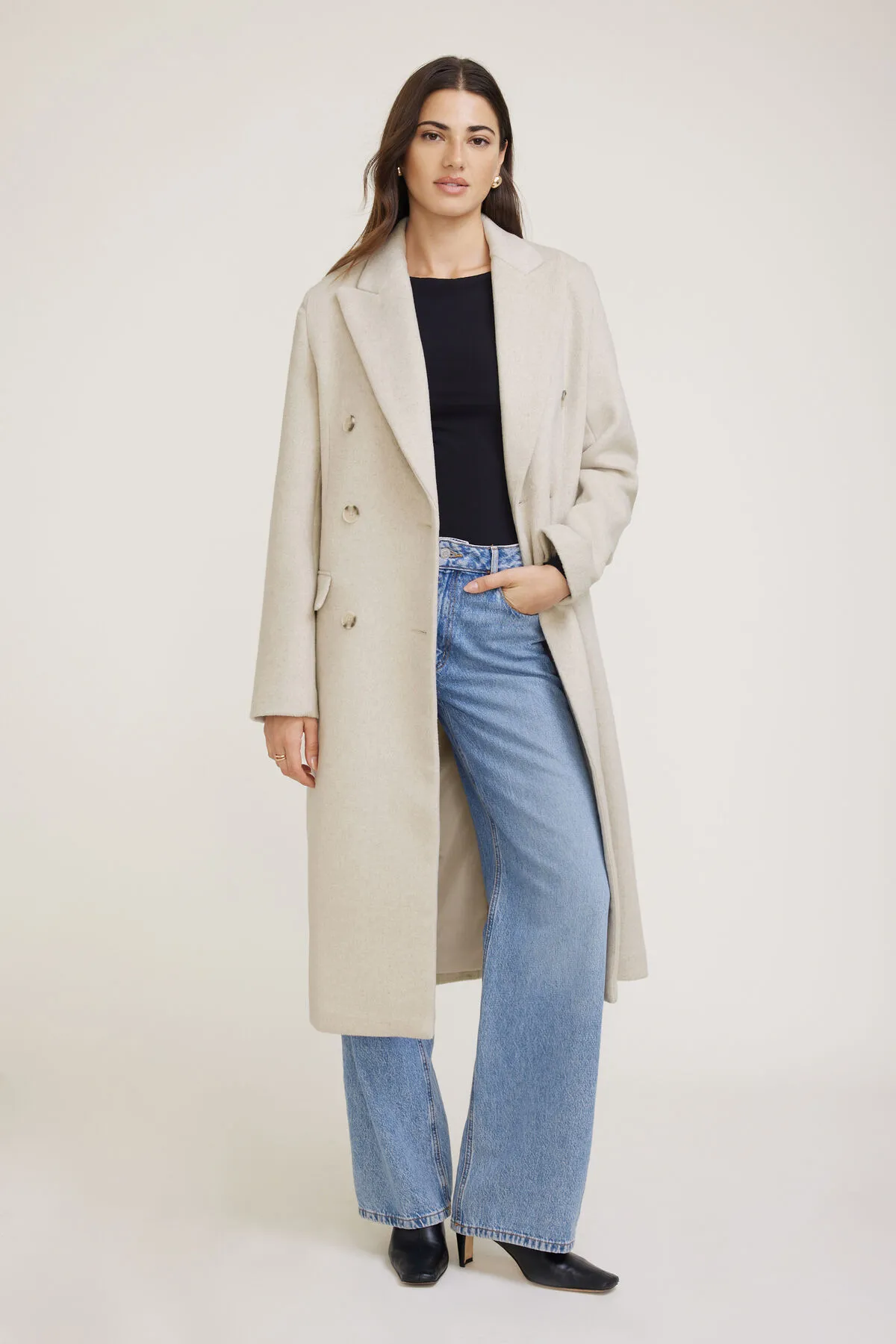 Oversized Double Breasted Wool Coat sold by Dynamite
