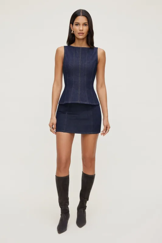 Peplum Denim Top sold by Dynamite