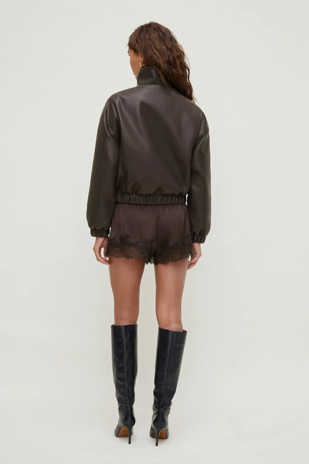 Oversized Faux Leather Bomber Jacket sold by Dynamite product image thumbnail 2