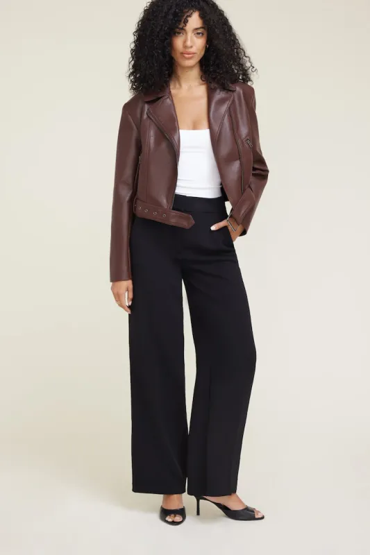 Belted Faux Leather Moto Jacket sold by Dynamite