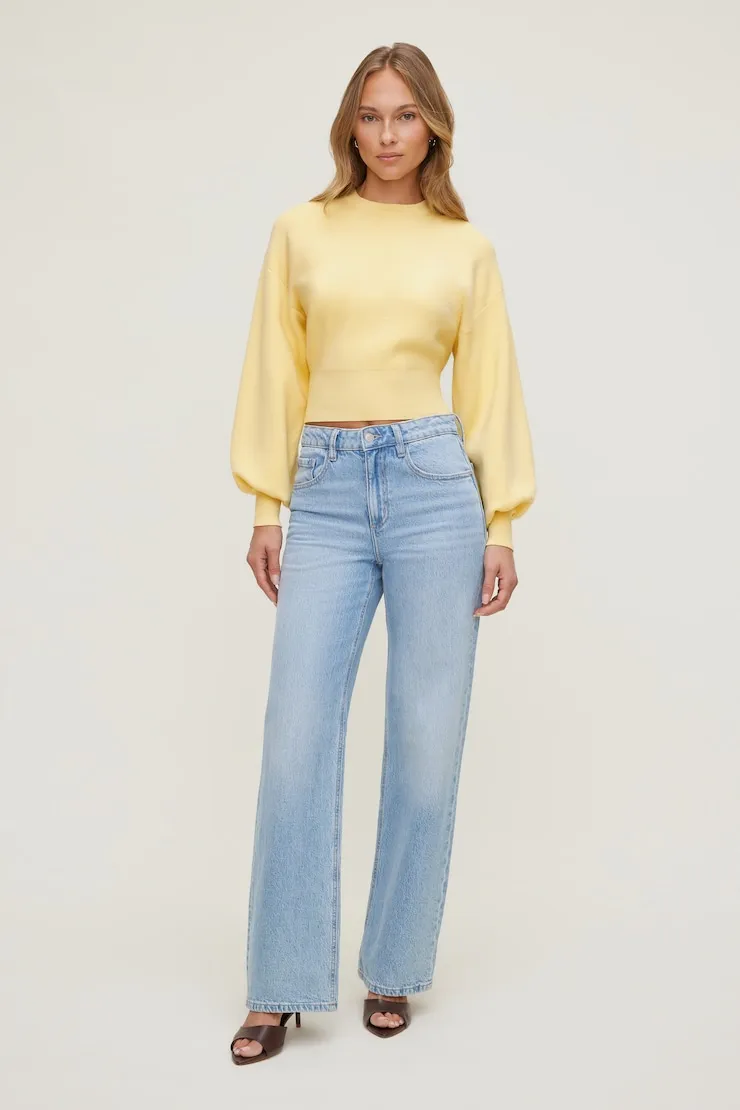 Balloon Sleeve Sweater - Dynamite - Yellow - Women Clothing sold by Dynamite