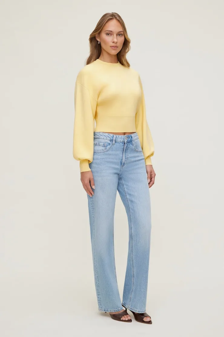 Balloon Sleeve Sweater - Dynamite - Yellow - Women Clothing sold by Dynamite product image thumbnail 3