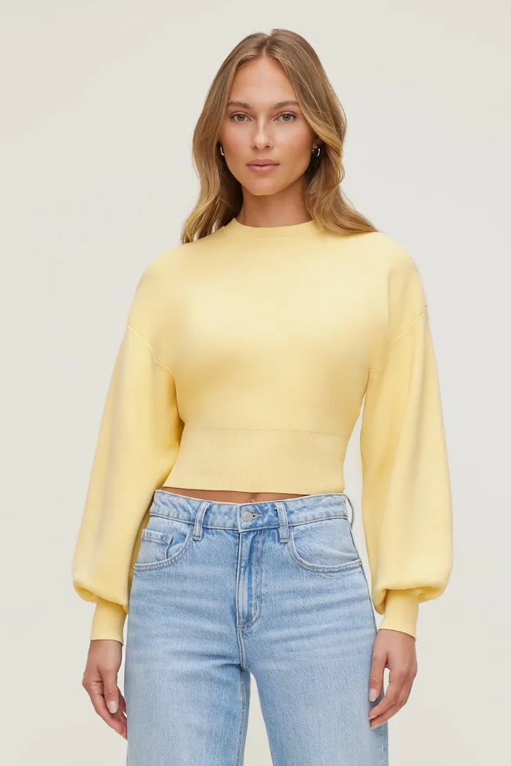 Balloon Sleeve Sweater - Dynamite - Yellow - Women Clothing sold by Dynamite product image thumbnail 4