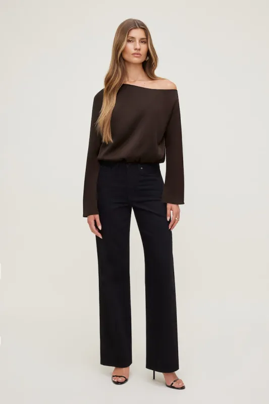 Off Shoulder Satin Blouse sold by Dynamite