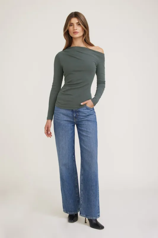 Cleo Long Sleeve Off Shoulder Top sold by Dynamite
