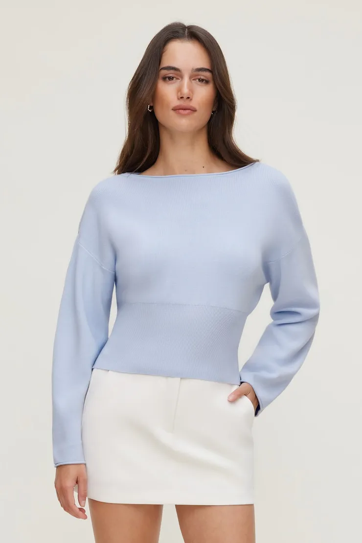 Cinched Boat Neck Sweater sold by Dynamite product image thumbnail 4