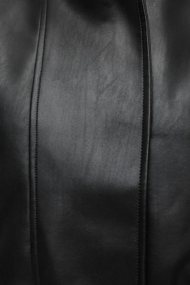 Cropped Faux Leather Bomber Jacket sold by Dynamite product image thumbnail 4