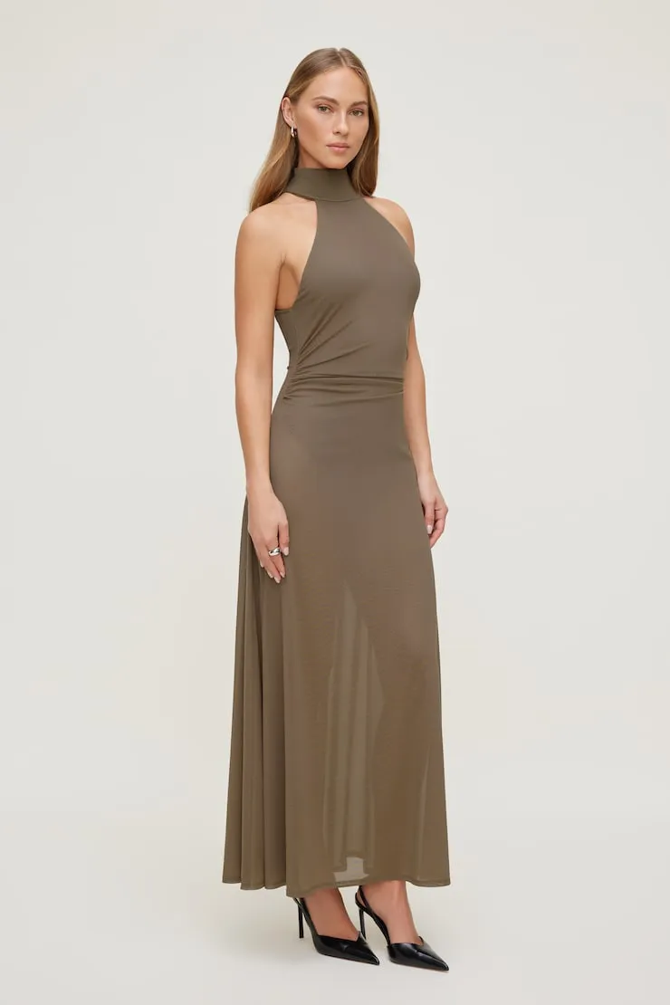 Sheer Mesh Halter Maxi Dress sold by Dynamite product image thumbnail 3