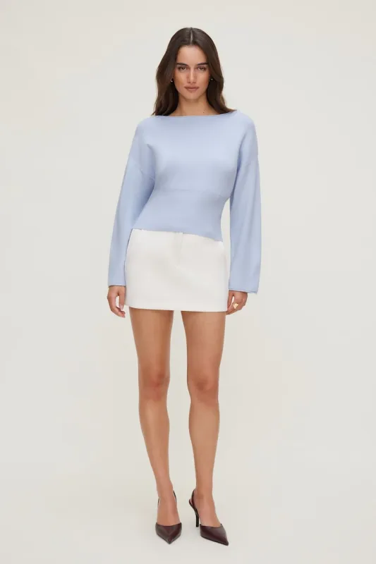 Cinched Boat Neck Sweater sold by Dynamite