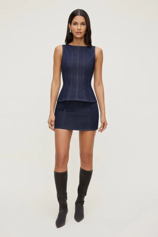 Peplum Denim Top sold by Dynamite