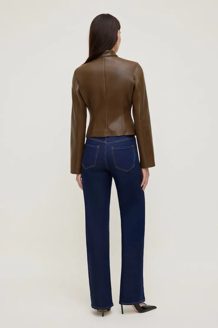 Slim Fit Faux Leather Moto Jacket sold by Dynamite product image thumbnail 2