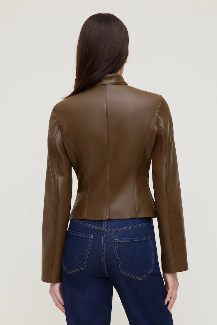 Slim Fit Faux Leather Moto Jacket sold by Dynamite product image thumbnail 5