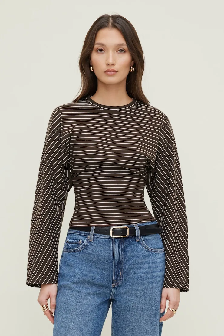Striped Dolman Heavy Cotton Top sold by Dynamite product image thumbnail 4