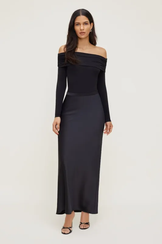 Satin Maxi Skirt sold by Dynamite