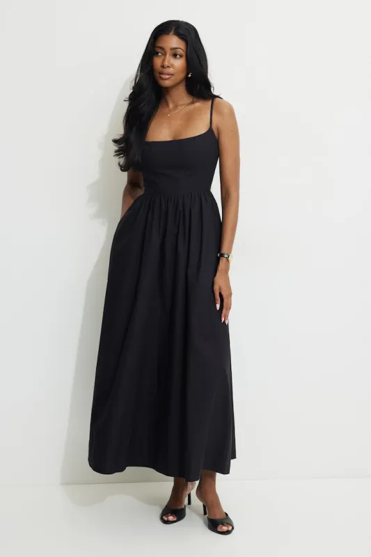 Bustier Poplin Maxi Dress sold by Dynamite
