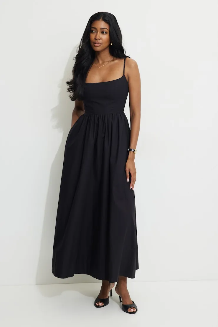 Bustier Poplin Maxi Dress sold by Dynamite