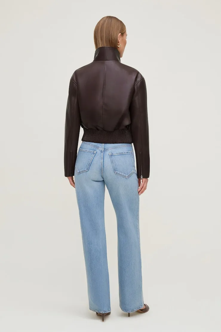 Cropped Faux Leather Bomber Jacket sold by Dynamite product image thumbnail 2