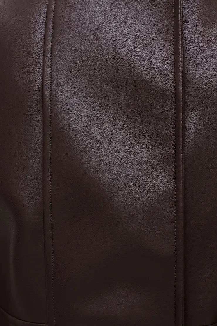 Cropped Faux Leather Bomber Jacket sold by Dynamite product image thumbnail 4