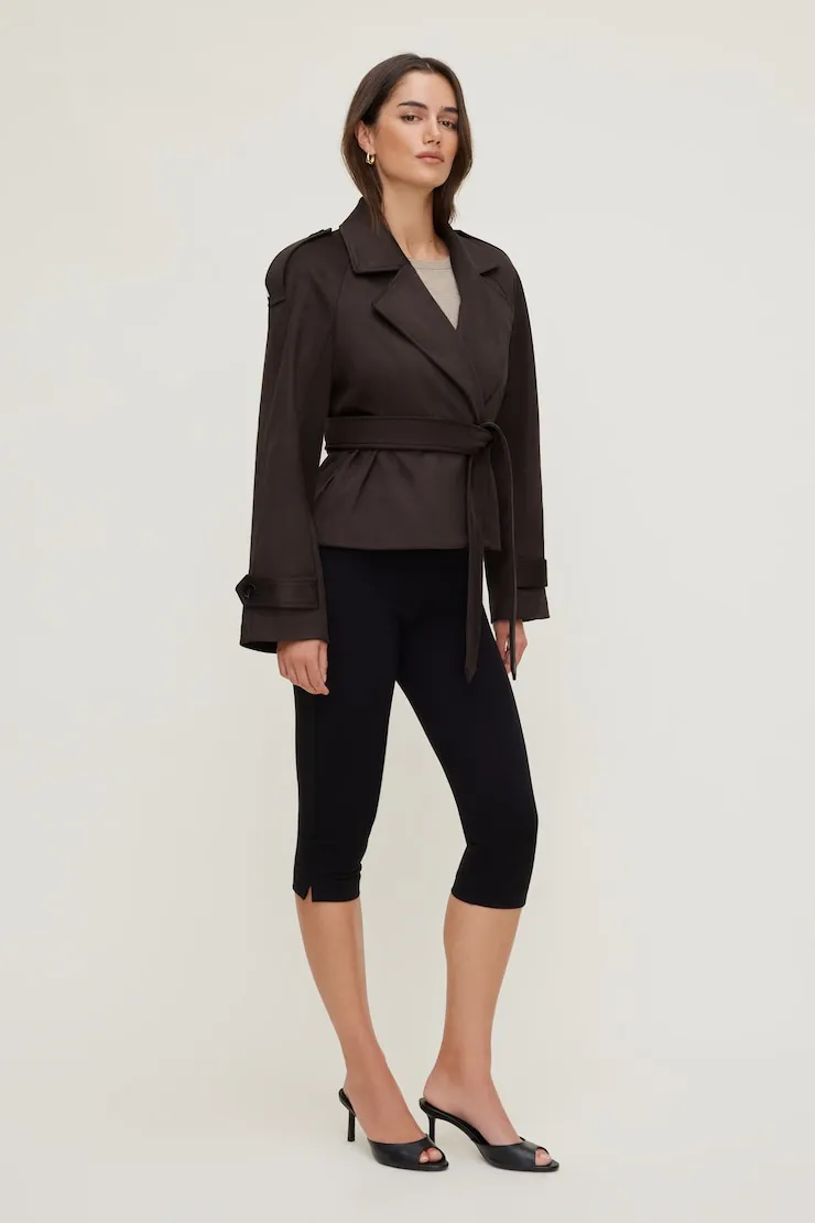 Cropped Faux Suede Trench Coat sold by Dynamite product image thumbnail 3