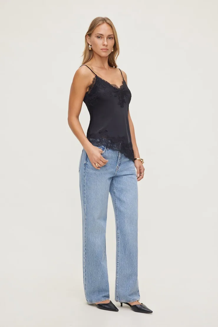 Cassie Asymmetric Lace Satin Cami sold by Dynamite product image thumbnail 3