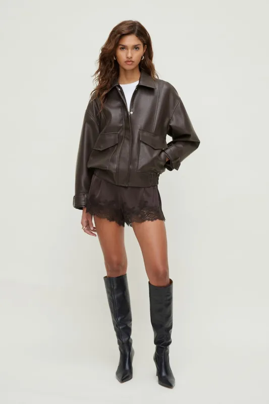 Lace Satin Shorts sold by Dynamite