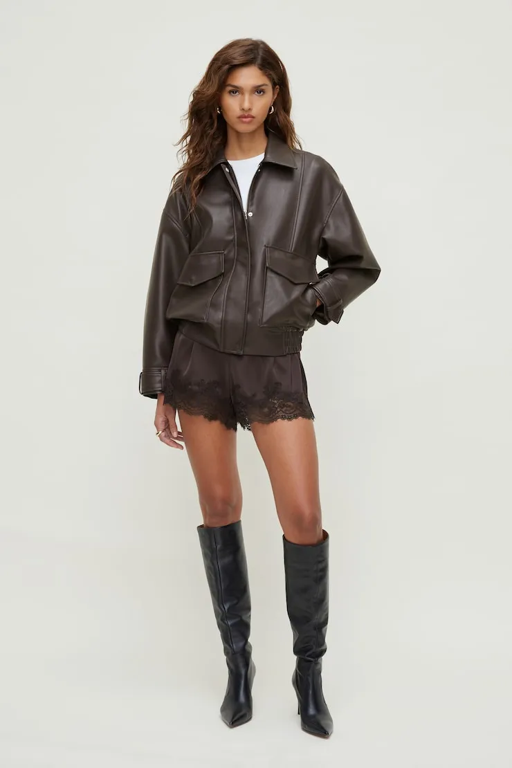 Lace Satin Shorts sold by Dynamite