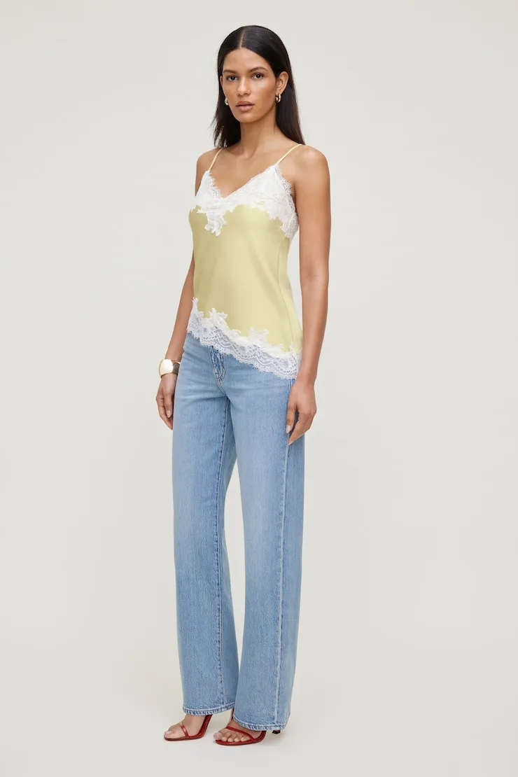 Cassie Asymmetric Lace Satin Cami sold by Dynamite product image thumbnail 3