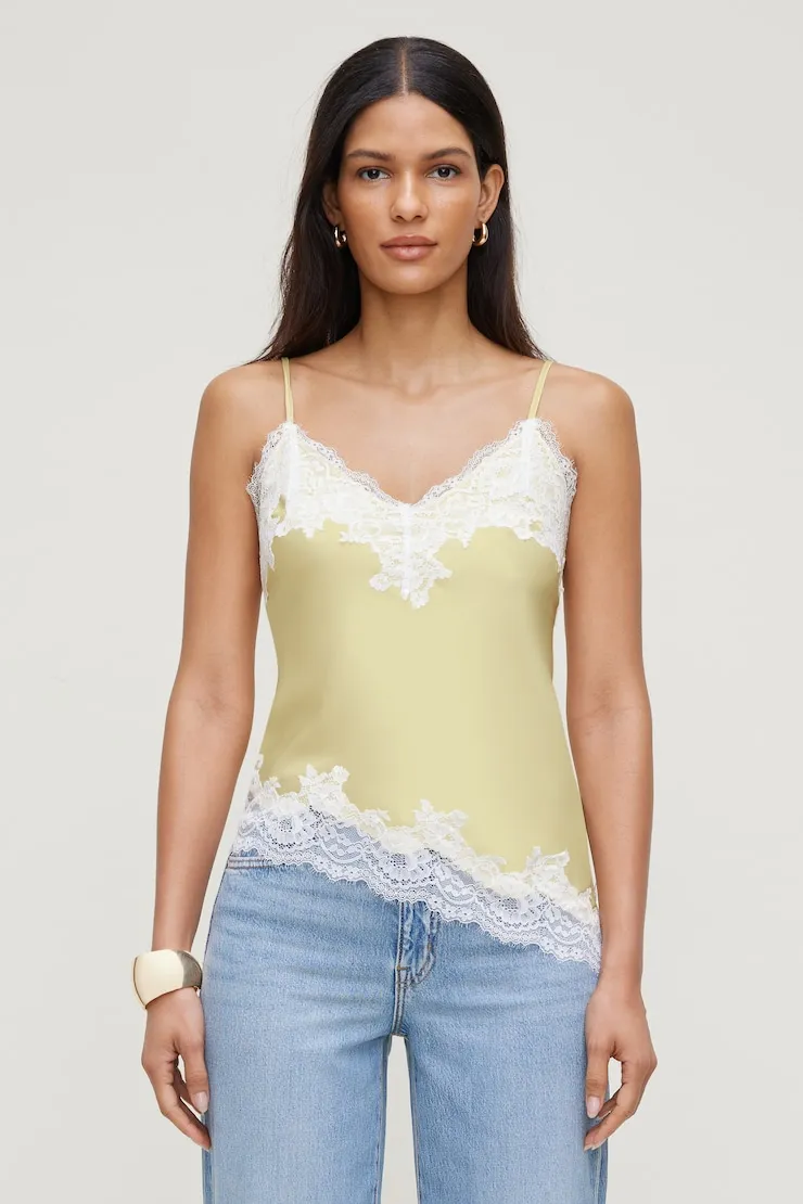 Cassie Asymmetric Lace Satin Cami sold by Dynamite product image thumbnail 4