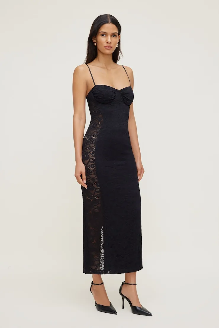 Sheer Side Lace Maxi Dress sold by Dynamite product image thumbnail 3