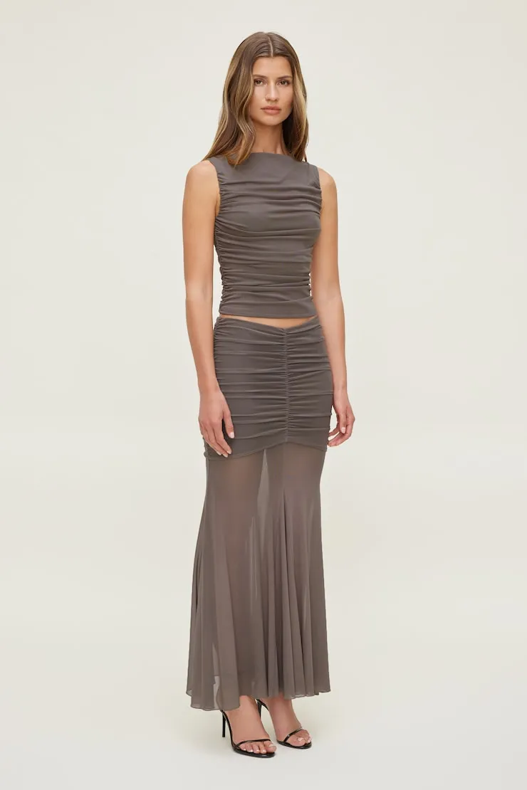 Ruched Mesh Maxi Skirt sold by Dynamite product image thumbnail 3