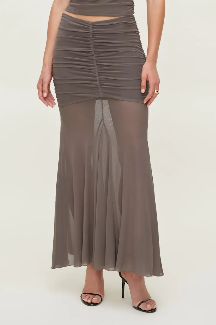 Ruched Mesh Maxi Skirt sold by Dynamite product image thumbnail 4
