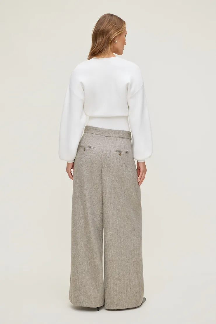 Herringbone Pleated Wide Leg Pants sold by Dynamite product image thumbnail 2