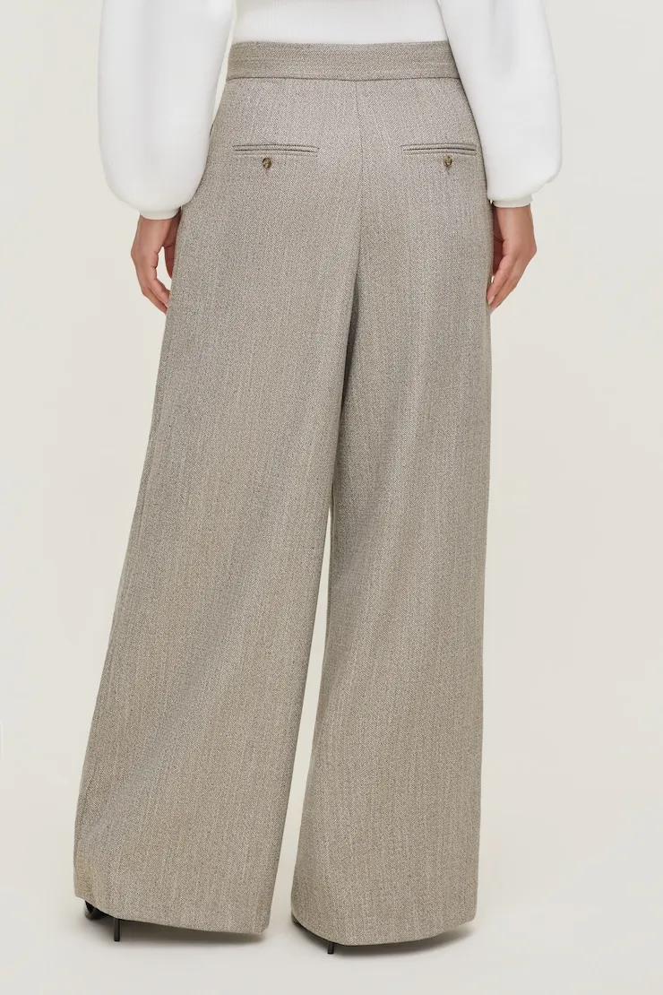 Herringbone Pleated Wide Leg Pants sold by Dynamite product image thumbnail 5